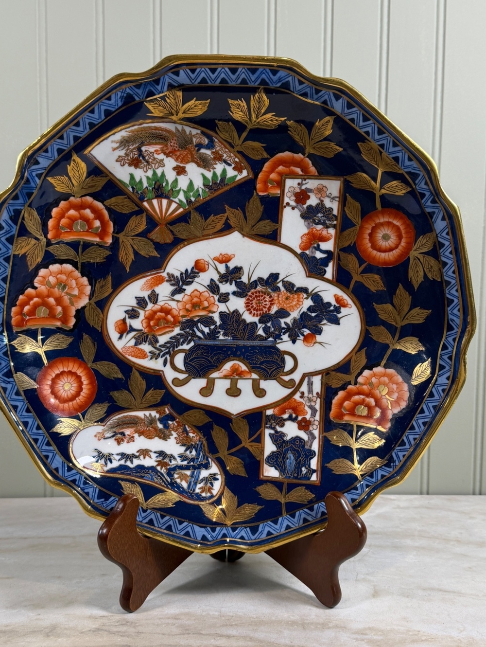 Vintage Macau Imari Style Decorative Charger Plate 12"